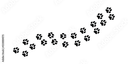 Dog and cat paw print path
