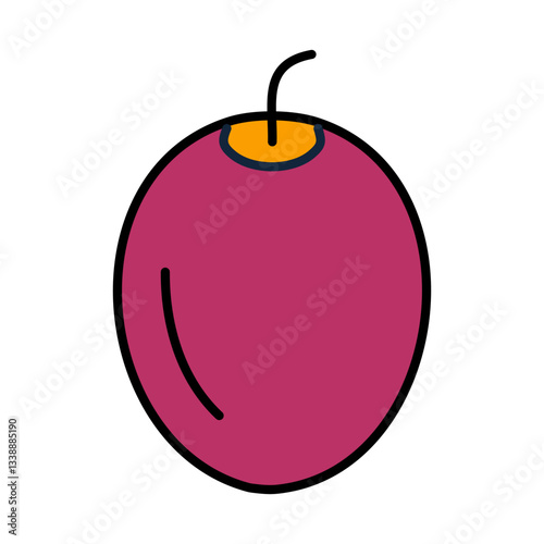 Tamarillo fresh fruit icon vector illustration