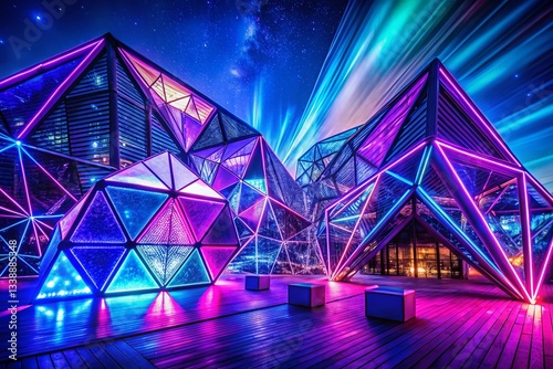 Night Photography: Geometric Shapes Illuminated in Darkness