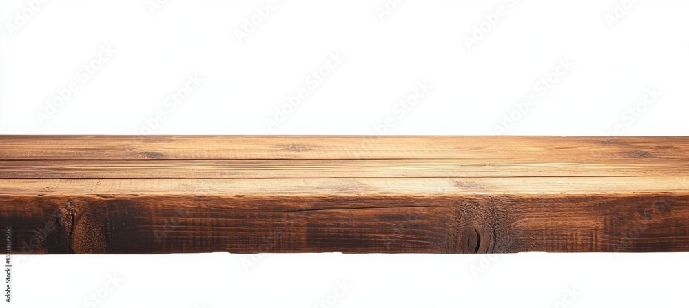 Obraz premium Rustic Wooden Tabletop Horizontal Composition, Brown Wood Grain, Empty Surface, Mockup, Product Display Wood texture, product background