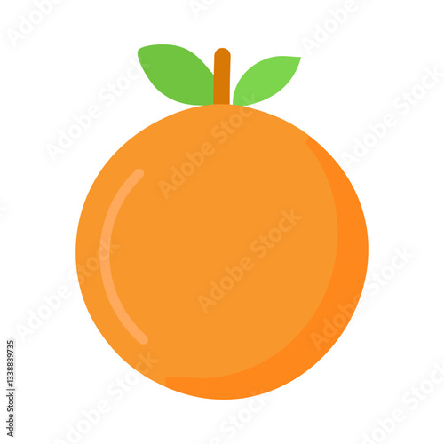 Tangelo fresh fruit with leaf icon vector illustration