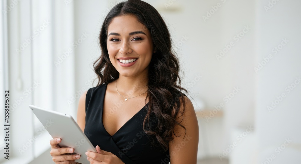 Fototapeta premium Attractive young businesswoman with a happy smile, Ai Genarated