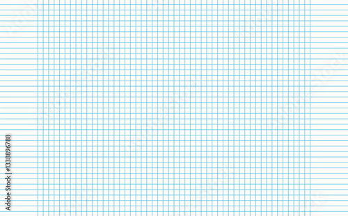 Graph paper. Printable squared grid paper with color horizontal lines. Geometric background for school, textures, notebook, diary. Realistic lined paper blank.