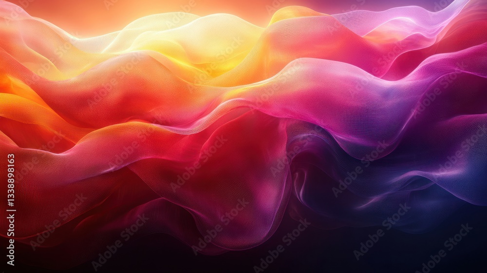 Fototapeta premium Creative Banner Layout with Overlapping Transparent Waves and Colors