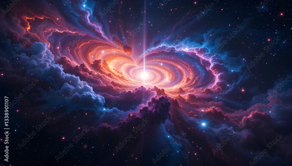 Fototapeta premium Colorful space galaxy cloud nebula. Stary night cosmos. Universe science astronomy. Supernova background wallpaper