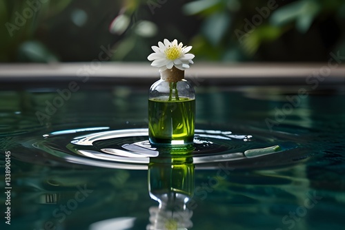 Spa still life with water lily  a serenity pool - generative ai
