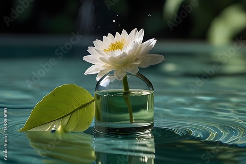 Spa still life with water lily  a serenity pool - generative ai
