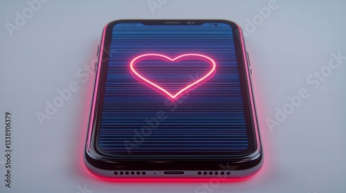 Glowing Heart on Device Screen