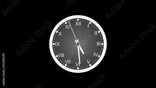 Wallpaper Mural Analog clock with Roman numerals animation on a black background Torontodigital.ca