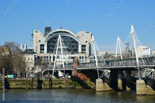 Hungerford Bridge Leading to Charing Cross Station in London