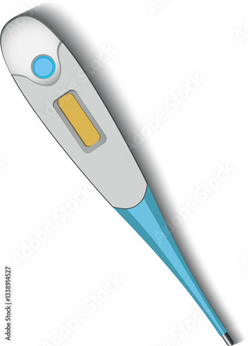 thermometer with blue and white tones, fever meter