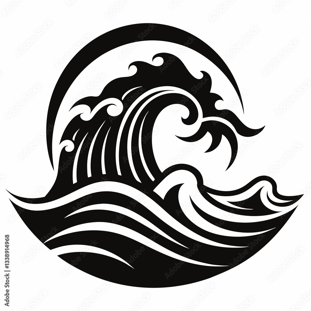 Naklejka premium creative details Ocean Waves Icon vector illustration