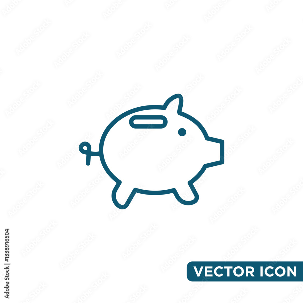 Minimalist Piggy Bank Icon Design Template Minimalist Piggy Bank Icon Design Template