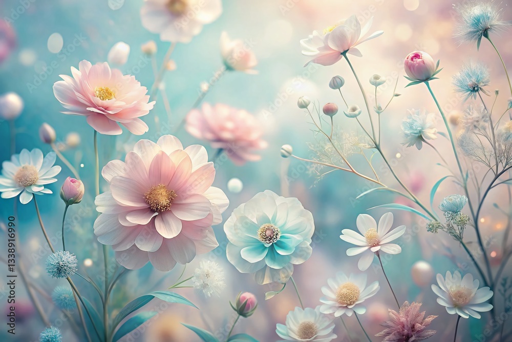 Obraz premium Minimalist Floral Pattern: Elegant Website Background Design