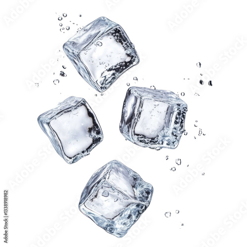 ice cubes isolated on white background