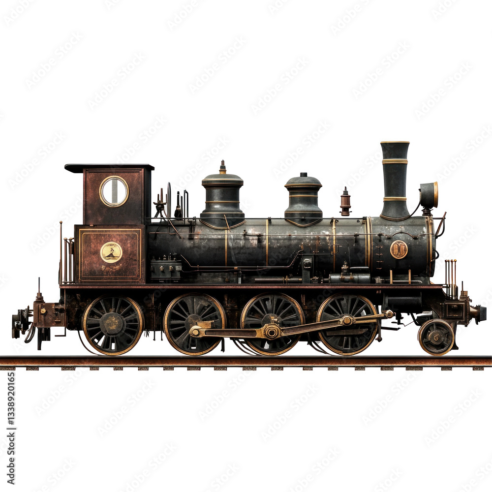 Naklejka premium steam locomotive isolated on white