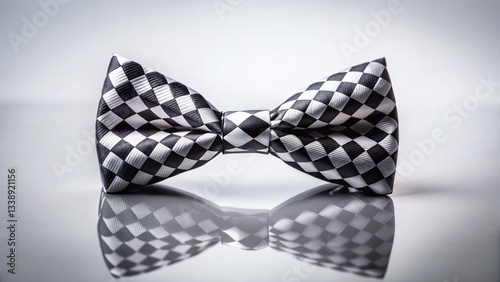 Minimalist Black and White Bow Tie Photography: Elegant Geometric Design