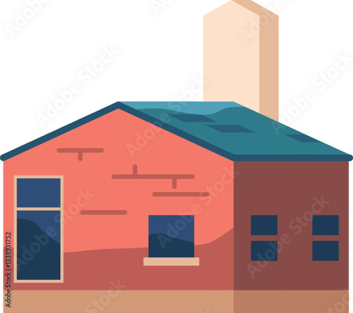 Countryside house building vector illustration