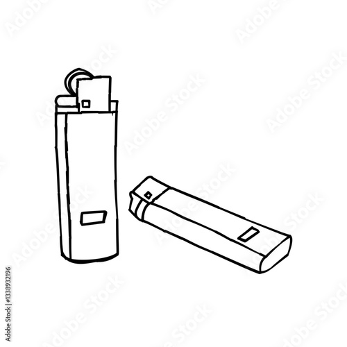 lighter vector line art hand drawn illustration