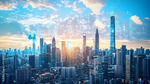 Wallpaper Mural 14. A city skyline combining classical architecture with advanced smart city technology Torontodigital.ca