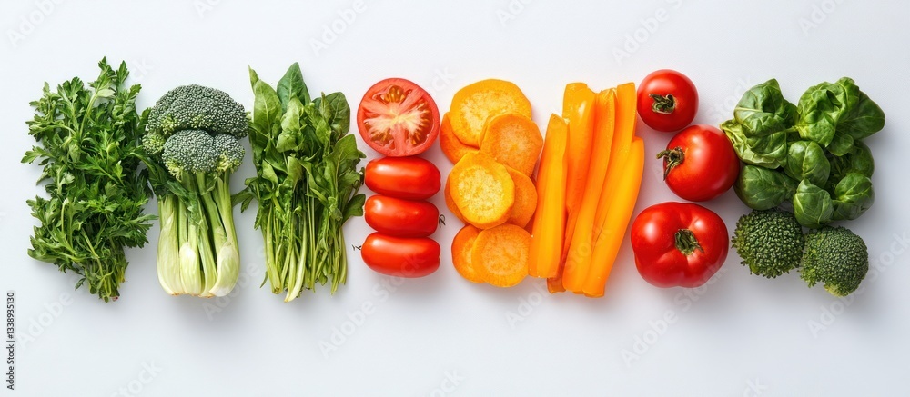 Vibrant Rainbow of Fresh Vegetables: A Healthy and Colorful Display Vibrant Rainbow of Fresh Vegetables: A Healthy and Colorful Display