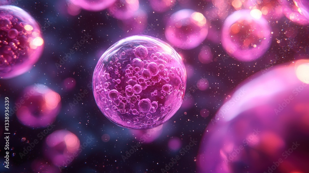 Fototapeta premium Colorful Molecular Biology Theme with Soft Background Effects