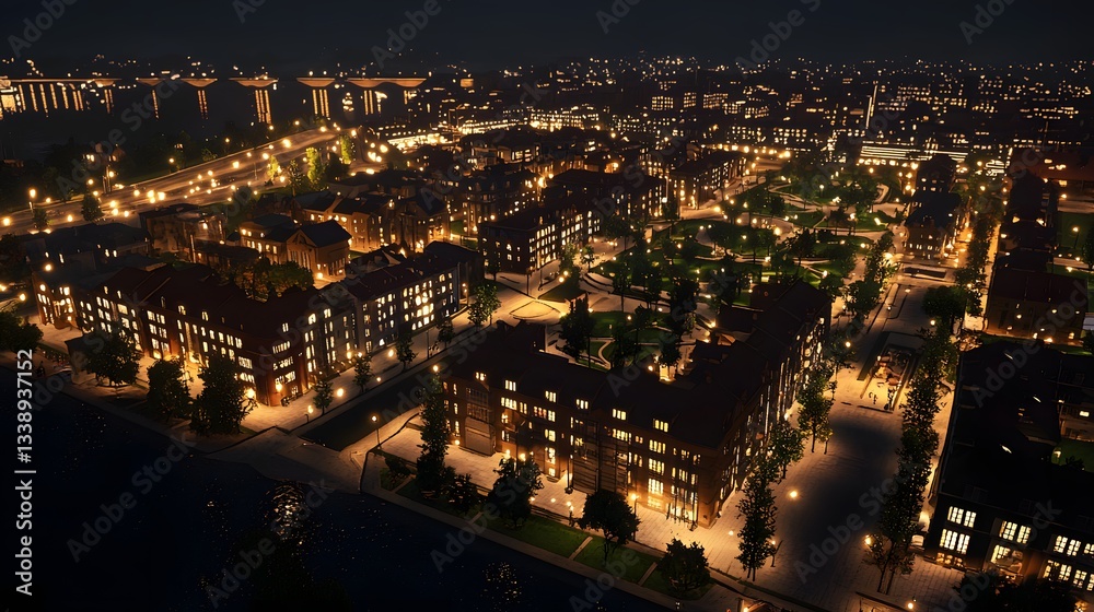 52. A minimalistic city layout with perfectly aligned buildings, soft ambient lighting, and wide pedestrian-friendly streets. 52. A minimalistic city layout with perfectly aligned buildings, soft ambient lighting, and wide pedestrian-friendly streets.
