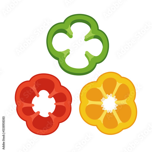 Colorful Bell Pepper Slices Illustration