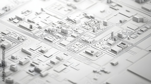 Wallpaper Mural 63. A digital blueprint of a minimal futuristic city layout, designed with simplicity in mind. Torontodigital.ca
