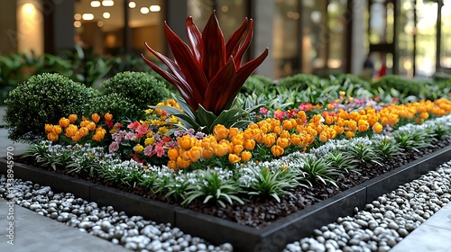 Wallpaper Mural Modern landscaped flowerbed in urban setting Torontodigital.ca