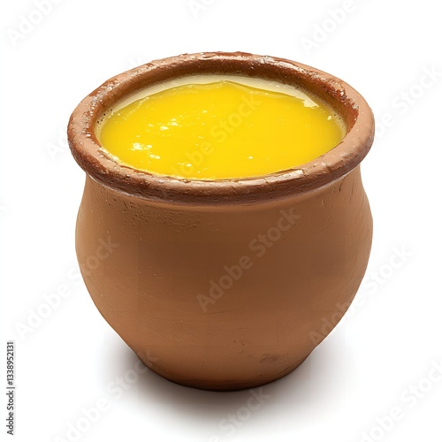 Ghee in Clay Pot Authentic Indian Clarified Butter in Traditional Earthenware