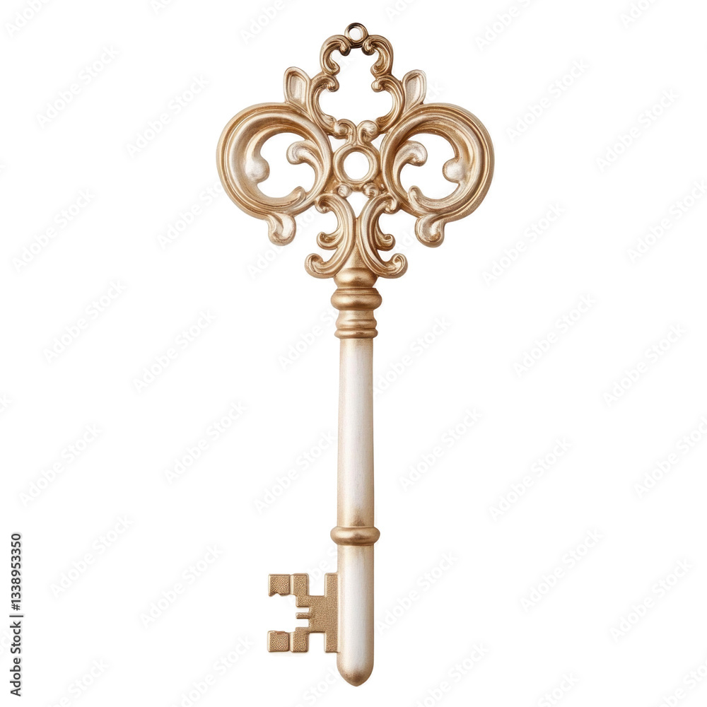 antique key isolated on white background antique key isolated on white background