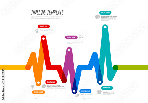 Colorful Timeline Template with Geometric Design