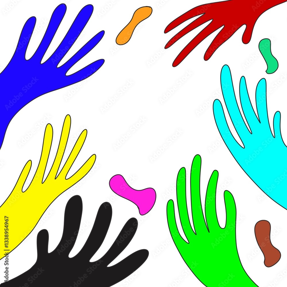 Fototapeta premium colorful hand prints