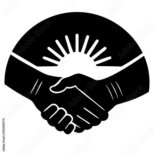handshake icon vector illustration