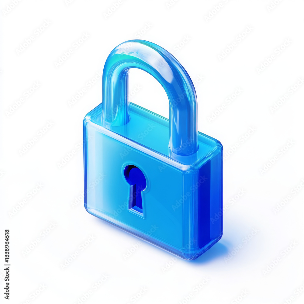A blue lock with a keyhole in the middle A blue lock with a keyhole in the middle