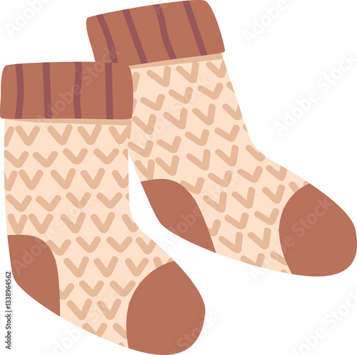 Knitted woolen socks vector illustration