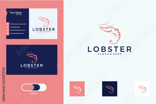 Lobster Logo Design Variations On Business Cards