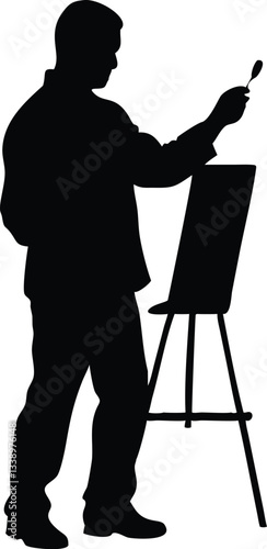 artist silhouette design is drawing for design material