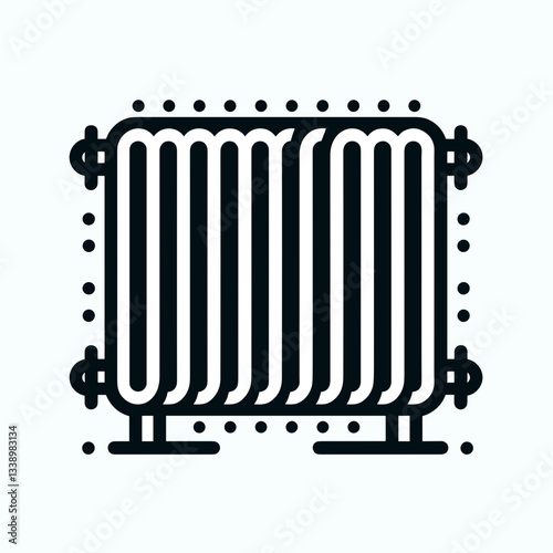Stylized radiator in minimalist design, home heating concept