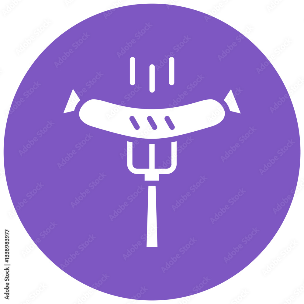 Sausage on Fork Icon Sausage on Fork Icon
