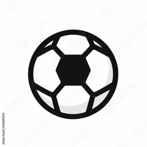 Stylized soccer ball on white background, sports symbol