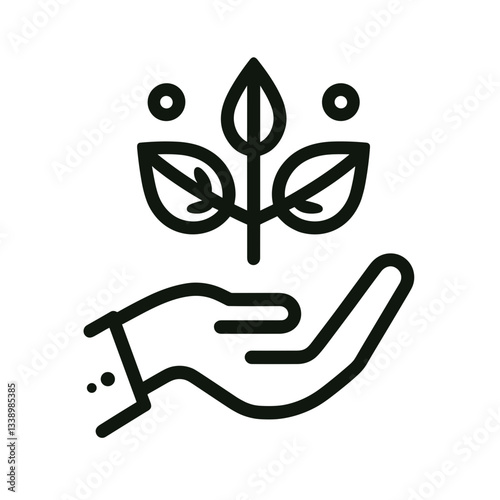 Hand holding plant symbolizing care for nature, environmental awareness