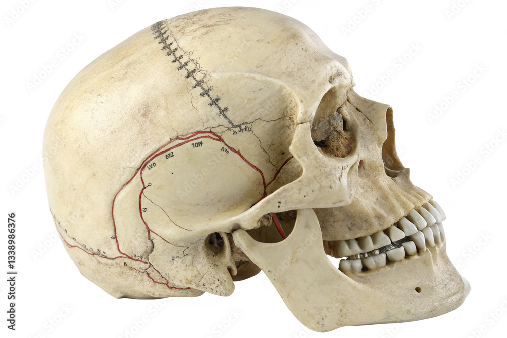 skull and crossbones, Detailed 3D Anatomical Rendering of the Human Skull Isolated On White Background. skull and crossbones, Detailed 3D Anatomical Rendering of the Human Skull Isolated On White Background.