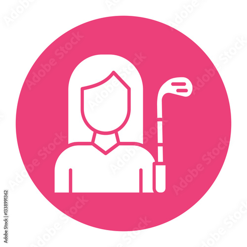 Golf Player Female Icon