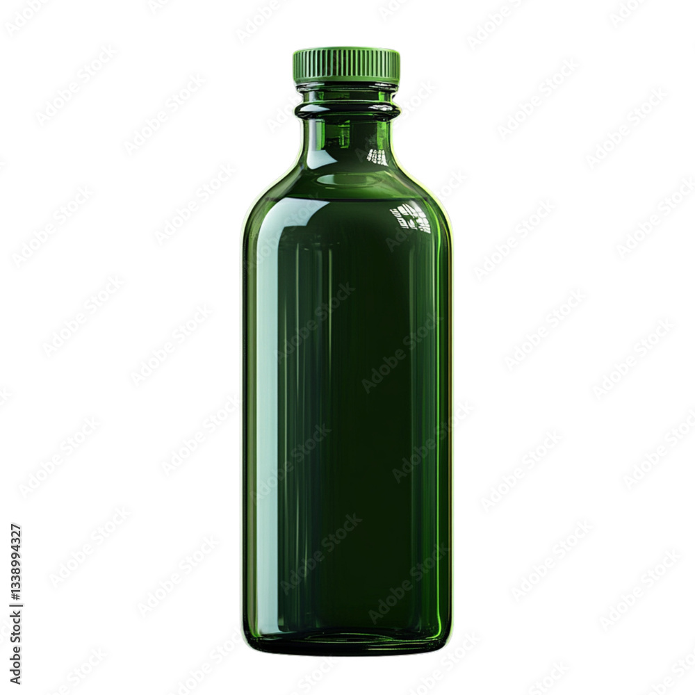 A green glass bottle with a period (.) on the cap, in a sticker-style design, vector art, on a black background (2) A green glass bottle with a period (.) on the cap, in a sticker-style design, vector art, on a black background (2)