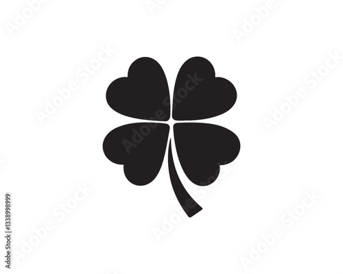 Four Leaf Clover Silhouette Lucky Shamrock Symbol