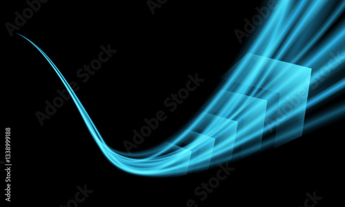 Abstract technology blue arrow data speed connect direction on black background vector