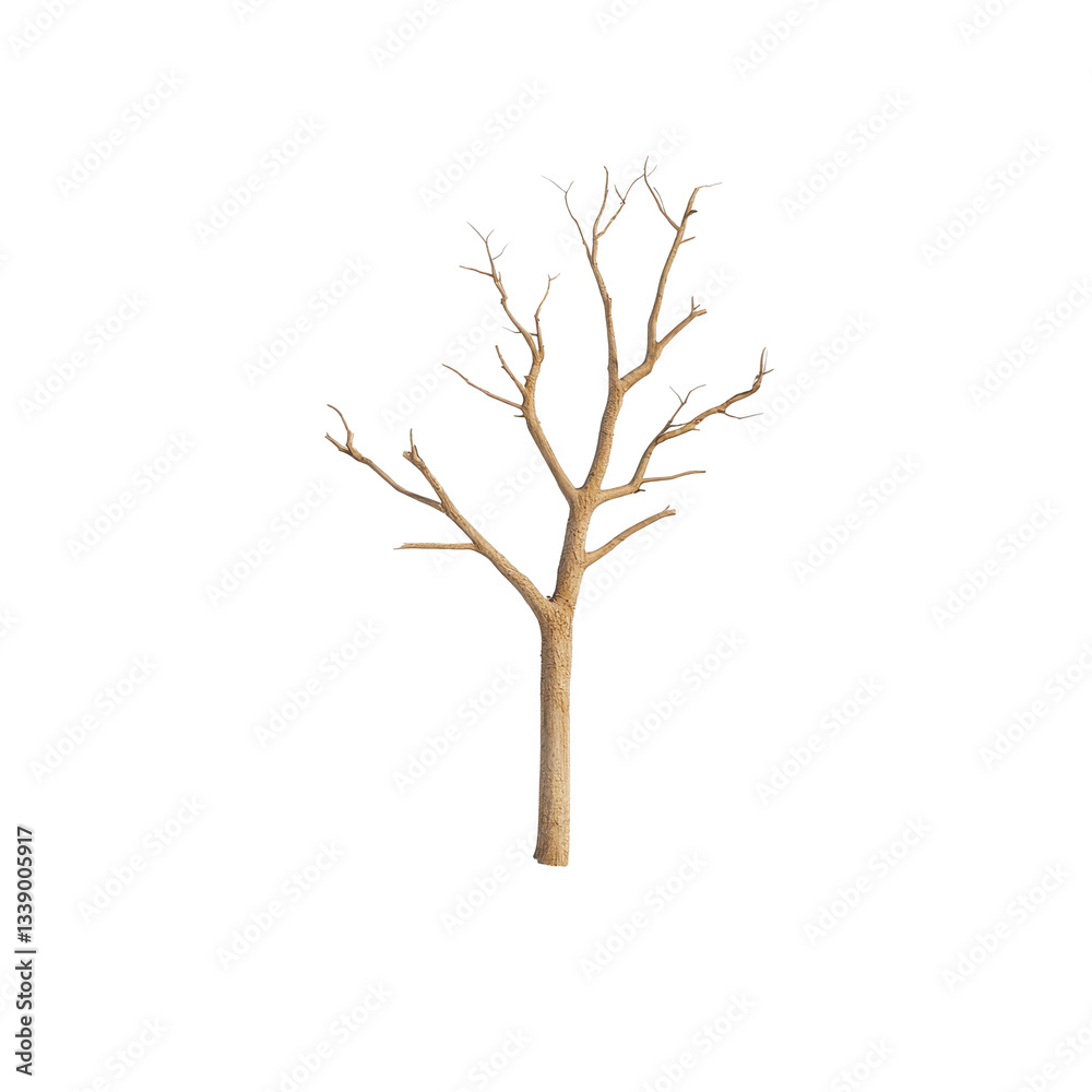 Obraz premium Bare tree, white isolated background