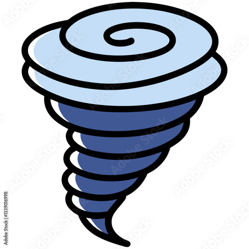 Tornado illustration in cartoon vector style  
